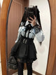 3-Color Sweet Gothic Lolita Coord Set, Off Shoulder Lace Blouse & High Waist Skirt, Kawaii Japanese Style Two Piece Outfit S-XL