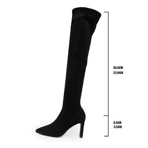 Sexy Pointed Toe Slim Over The Knee Boots Women Autumn Winter Super High Heels Long Boots Woman Fashion Thigh High Botas Mujer