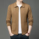 High Quality Korean Style Knit Cardigan Men Fashion Casual Turn Down Collar Knitted Sweatercoat Mens Solid Color Sweater Jackets