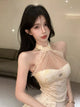 Spicy Girl Sle Lace Me Splice Bal Top Bla Slimming Cake Skirt Set Women's Faion Spring Collection Two-Piece Suit