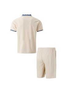 Summer Men Sports Polo Suit Short Sleeve Stylish Zipper Polo Shirt And Shorts Set Men Casual Streetwear 2-pie Leisure Sports Set