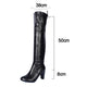 Fashion High Heel Thigh High Boots Women Autumn Winter Soft PU Leather Black Long Boots Woman Slip On Over The Knee Botas Mujer