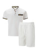 Summer Men Sports Polo Suit Short Sleeve Stylish Zipper Polo Shirt And Shorts Set Men Casual Streetwear 2-pie Leisure Sports Set