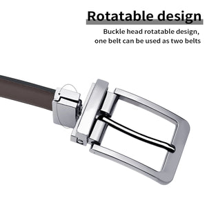 Belt, men's leather needle buckle double-sided cowhide belt, men's young people's business jeans belt, trendy youth