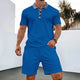 Summer Men Sports Polo Suit Short Sleeve Stylish Zipper Polo Shirt And Shorts Set Men Casual Streetwear 2-pie Leisure Sports Set