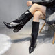 Fashion High Heels Knee High Boots for Women Winter 2025 Trend Pointed Toe Knight Boots Woman Fold Over PU Leather Long Botas