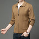 High Quality Korean Style Knit Cardigan Men Fashion Casual Turn Down Collar Knitted Sweatercoat Mens Solid Color Sweater Jackets