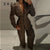 Vintage Brown Strip Blazer Jacket Pant Sets Padded Shoulder Slim Fit Suit Coat High Waist Casual Trousers 2025 New Autumn Outfit