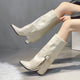 Fashion High Heels Knee High Boots for Women Winter 2025 Trend Pointed Toe Knight Boots Woman Fold Over PU Leather Long Botas