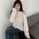 Women's Clothing Off Shoulder Sweet Sweaters Autumn/Winter Sexy Unique Tops Lady Elegant Crew Neck Knitted All-match Pullovers