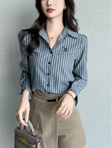 Fashion design Women Blouses for a Chic Look New elegant office ladies striped shirts tops