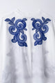 HH Women's 2-piece Set Of Blue Embroidered Single-breasted Loose Shirt + Chic High-waisted Loose Pleated Street Skirt Suit