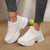 Comemore White Height Increase Sneakers for Women Autumn New Lace Up Platform Casual Leather Comfortable Women's Vulcanize Shoes