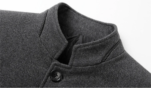 Autumn/Winter Woolen Coat British Style Solid Mid-Length Men Wool Woolen Jacket Men Coat Business Overcoat Male