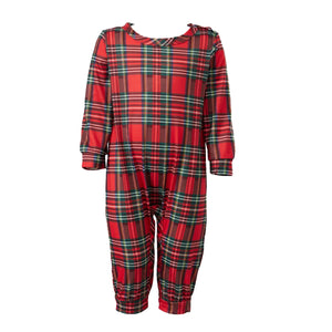 Family Christmas Pajamas Matching Sets Adult And Kids Xmas Red Plaid Button Shirts Tops+Pants Baby Romper Loungewear Pyjamas