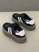 Spring and Autumn Fashion Thick-Soled Casual Shoes, Sports Sneakers, Genuine Leather Retro Soft-Soled Single Shoes 2025