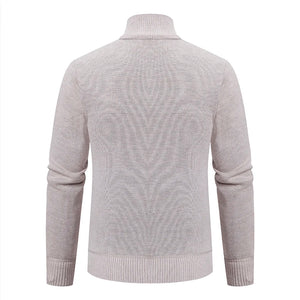 Thickened jacket men's autumn and winter warm trend line stand collar knitted cardigan sweater coat