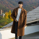 2024 Spring Medium Length Coat Men Fashion Woolen Trench Coats Korean Loose Casual Double Breasted Jackets