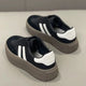 Spring and Autumn Fashion Thick-Soled Casual Shoes, Sports Sneakers, Genuine Leather Retro Soft-Soled Single Shoes 2025