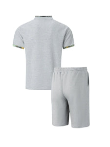 Summer Men Sports Polo Suit Short Sleeve Stylish Zipper Polo Shirt And Shorts Set Men Casual Streetwear 2-pie Leisure Sports Set