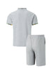 Summer Men Sports Polo Suit Short Sleeve Stylish Zipper Polo Shirt And Shorts Set Men Casual Streetwear 2-pie Leisure Sports Set
