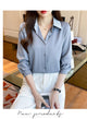 New Spring satin shirts solid color office ladies shirts fashion Women Blouses Long Sleeve Tops Blusas Mujer