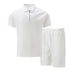 Summer Men Sports Polo Suit Short Sleeve Stylish Zipper Polo Shirt And Shorts Set Men Casual Streetwear 2-pie Leisure Sports Set