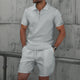 Summer Men Sports Polo Suit Short Sleeve Stylish Zipper Polo Shirt And Shorts Set Men Casual Streetwear 2-pie Leisure Sports Set