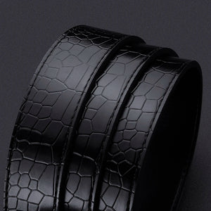 High-end And Atmospheric Men's Automatic Buckle Crocodile Pattern Belt New Men's Casual Wear Belt Fashion Youth Business Belt