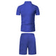 Men's Comfortable Short-Sleeved Waffle Polo Shirt And Shorts Set - Breathable Lightweight Spring/Summer Clothing
