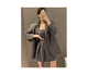 Ele Long Sve Suit Jaet ort Coat + Waist-Cinching Vest Dr Women's Faion Set Cotton Material Autumn Season