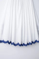 HH Women's 2-piece Set Of Blue Embroidered Single-breasted Loose Shirt + Chic High-waisted Loose Pleated Street Skirt Suit