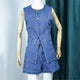 Summer Women's Denim Shorts Suit Sleeveless O-neck Single Breasted Split Top Vest High Waist Wide Leg Shorts 2024 Lady Sets