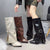 Fashion High Heels Knee High Boots for Women Winter 2025 Trend Pointed Toe Knight Boots Woman Fold Over PU Leather Long Botas