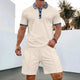Summer Men Sports Polo Suit Short Sleeve Stylish Zipper Polo Shirt And Shorts Set Men Casual Streetwear 2-pie Leisure Sports Set