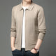 High Quality Korean Style Knit Cardigan Men Fashion Casual Turn Down Collar Knitted Sweatercoat Mens Solid Color Sweater Jackets