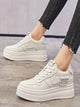 Koznoy 8cm Cow Genuine Leather Comfy Casual Breathable Platform Autumn Fall Ladies Vulcanize Women Chunky Sneakers High Brand