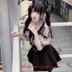 3-Color Sweet Gothic Lolita Coord Set, Off Shoulder Lace Blouse & High Waist Skirt, Kawaii Japanese Style Two Piece Outfit S-XL