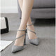 Women's Shoes Sandals Female Summer Thick with High-heeled Pointed Stiletto Sexy Nightclub Buckle Strap Zapatilla Mujer
