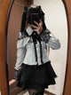 3-Color Sweet Gothic Lolita Coord Set, Off Shoulder Lace Blouse & High Waist Skirt, Kawaii Japanese Style Two Piece Outfit S-XL