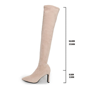 Sexy Pointed Toe Slim Over The Knee Boots Women Autumn Winter Super High Heels Long Boots Woman Fashion Thigh High Botas Mujer