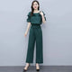 Women's Summer Suit 2025 New Waistband Lace Openwork Off The Shoulder Short Sleeve Tops Wide Leg Pants 2 Two Piece Set For Women