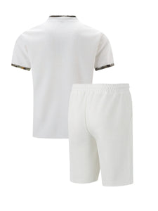 Summer Men Sports Polo Suit Short Sleeve Stylish Zipper Polo Shirt And Shorts Set Men Casual Streetwear 2-pie Leisure Sports Set