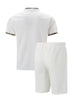 Summer Men Sports Polo Suit Short Sleeve Stylish Zipper Polo Shirt And Shorts Set Men Casual Streetwear 2-pie Leisure Sports Set