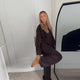 Casual Simple Loose Sweater Trousers Set Solid Color Retro Versatile Comfortable Streetwear Top Pants Commuting Women's Outfit