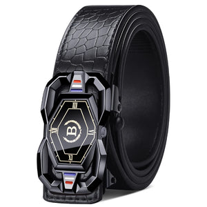 High-end And Atmospheric Men's Automatic Buckle Crocodile Pattern Belt New Men's Casual Wear Belt Fashion Youth Business Belt