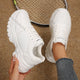 Comemore White Height Increase Sneakers for Women Autumn New Lace Up Platform Casual Leather Comfortable Women's Vulcanize Shoes