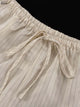 Oymimi Elegant Apricot Print Sets For Women 2 Pieces Fashion Long Sleeve Pockets Lace-Up Button Robe And Drawstring Pants Sets
