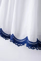 HH Women's 2-piece Set Of Blue Embroidered Single-breasted Loose Shirt + Chic High-waisted Loose Pleated Street Skirt Suit