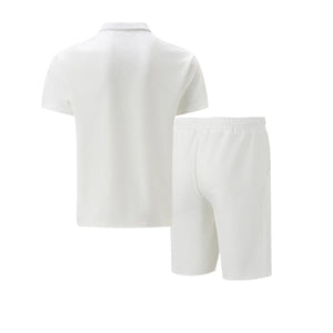 Summer Men Sports Polo Suit Short Sleeve Stylish Zipper Polo Shirt And Shorts Set Men Casual Streetwear 2-pie Leisure Sports Set